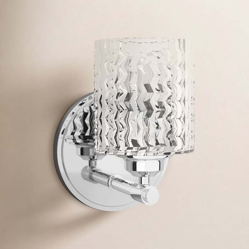 Adelle Kensley 1-Light Armed Sconce, Chrome