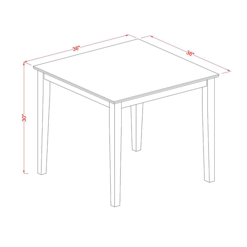 5 Piece Kitchen Table & Chairs Set Includes a Square Dining Table and 4 Dining Room Chairs, 36x36 Inch, Oak, Wooden, Oak 
