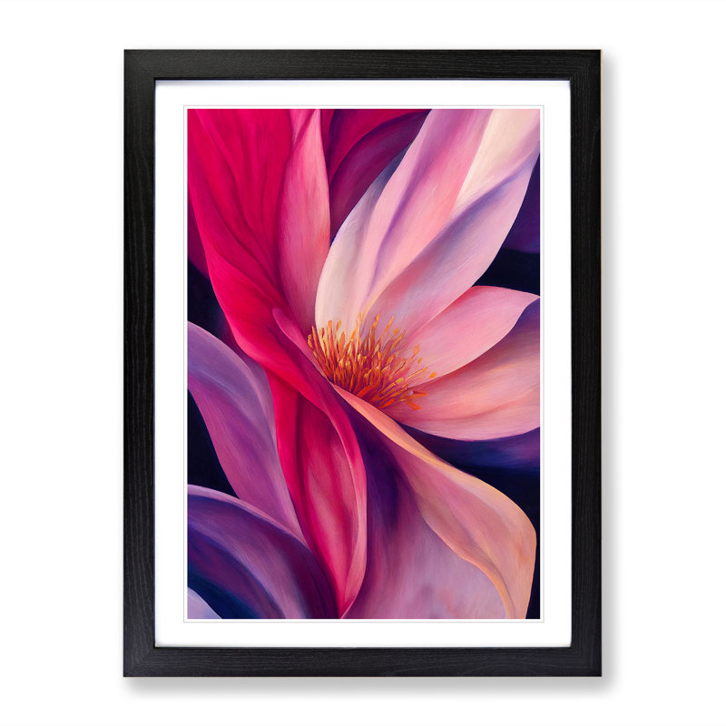 Abstract Flower No.3 - Framed Print, Black Framed, 64cm H x 46cm W x 2cm D