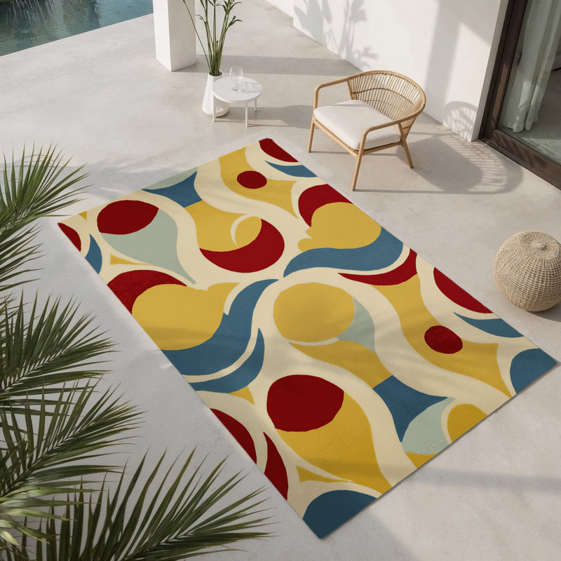 Tapis intérieur et extérieur Funky Pulse, Rectangulaire 8 pi x 10 pi