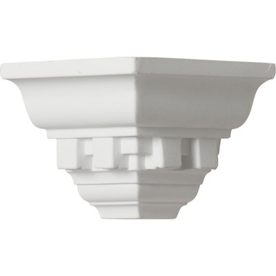 Endurathane Outside Corner for Dentil Crown Moulding (matches moulding MLD02X02X03DE), 2 3/4"P x 2 3/4"H, Factory Primed