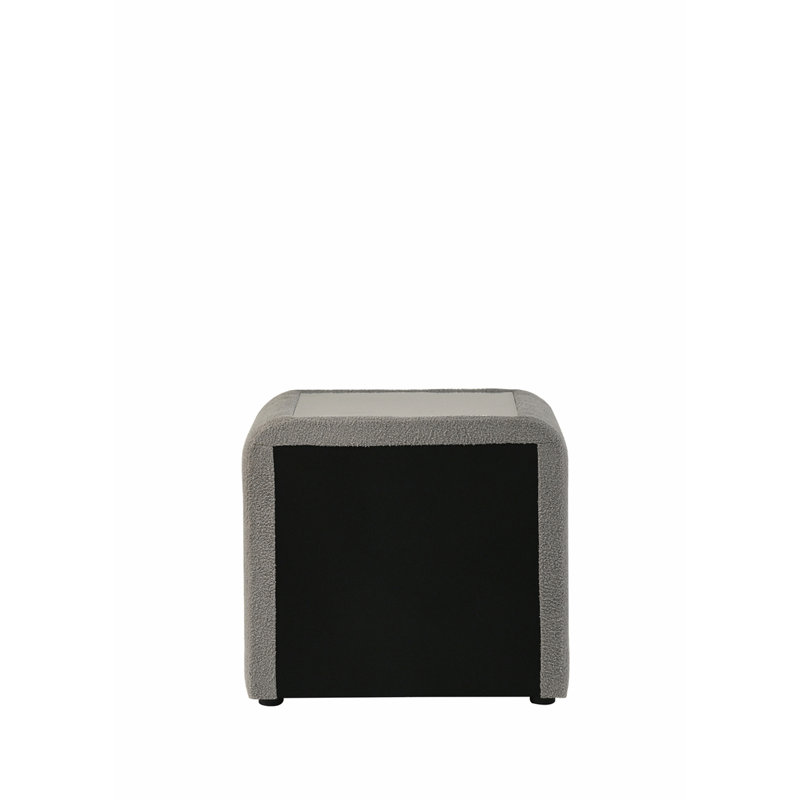 Table de chevet Shelyn Grey Teddy Sherpa & Chrome