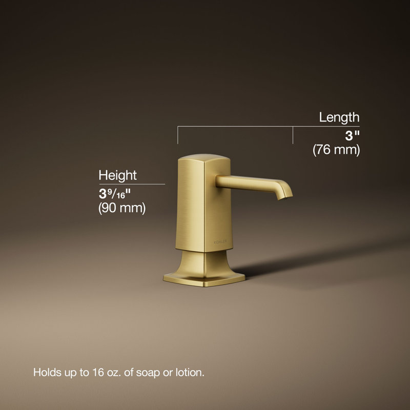 Graze Soap/Lotion Dispenser, Vibrant Brushed Moderne Brass