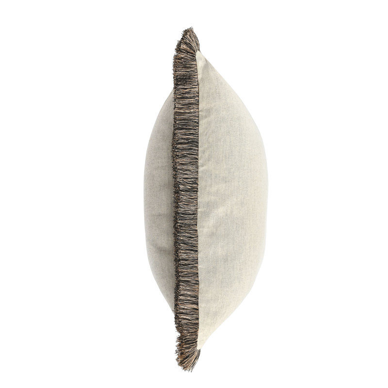 Nola Fringe Linen Blend Throw Pillow, Square, 24"H x 24"W