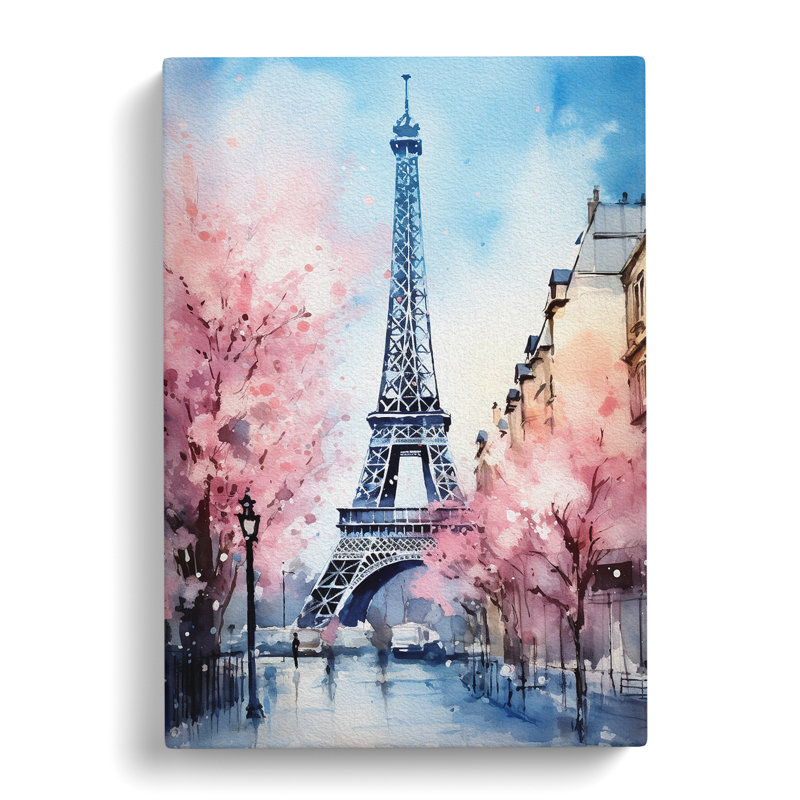 Eiffel Tower Tachisme - Wrapped Canvas, 60cm H x 40cm W x 3cm D