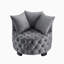 Fauteuil de loisir contemporain rembourré capitonné, gris foncé-1597677598