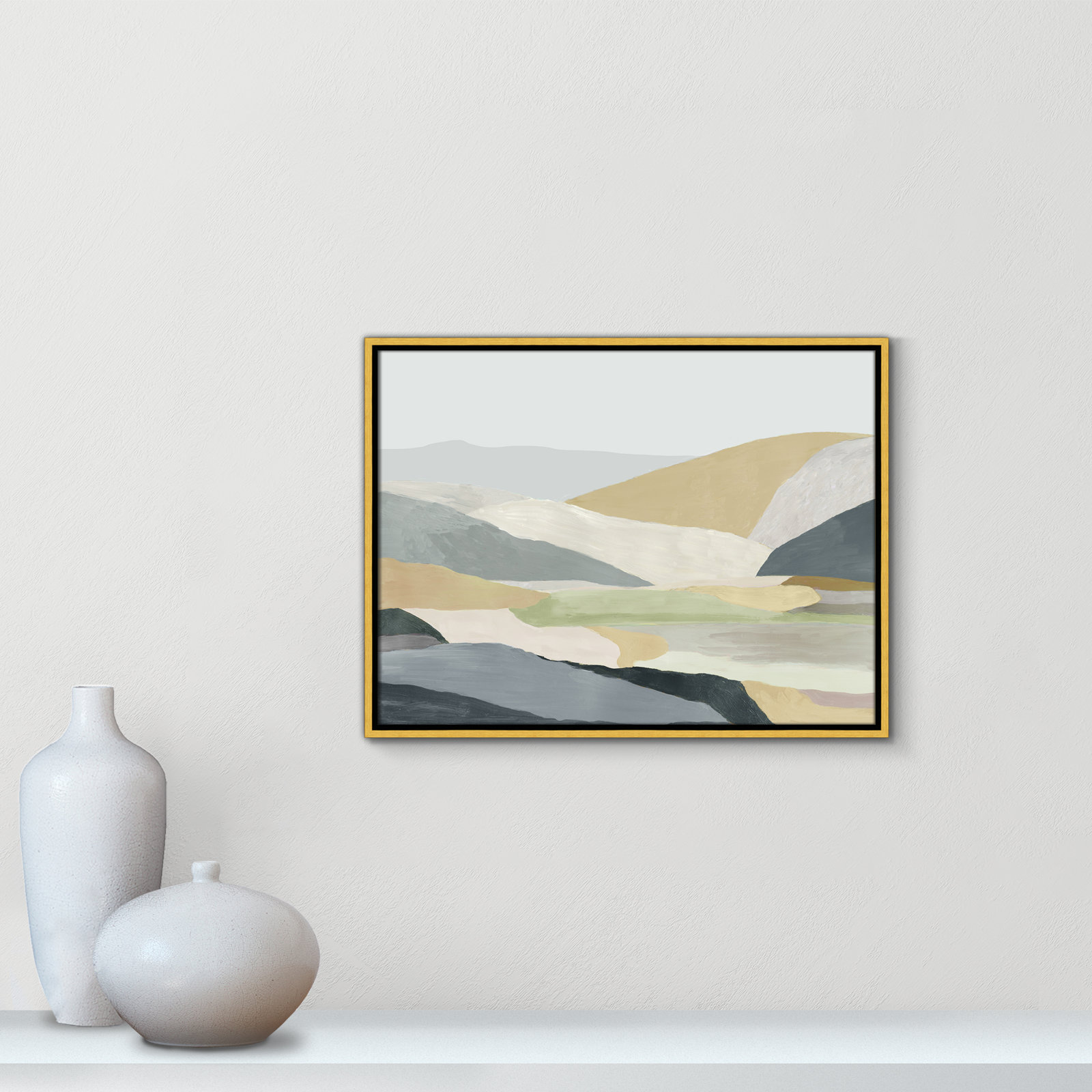 Blair "Warm Hills I" Painting, 19.5" H x 25.5" W x 2" D, Gold Canvas