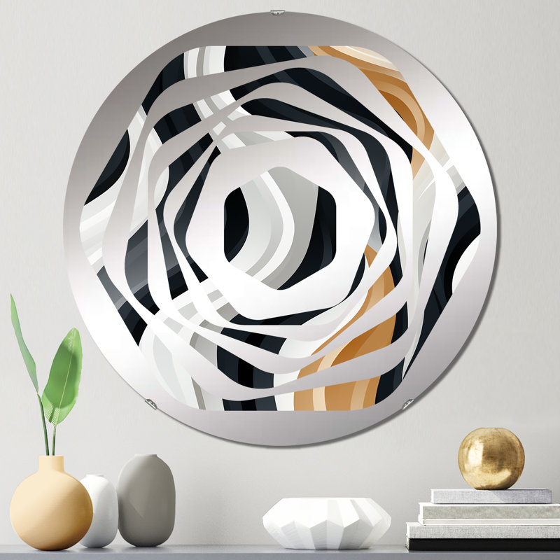 Miroir décoratif blanc et noir Minimalist Elegance - Amorphe, 31,4 po x 31,4 po