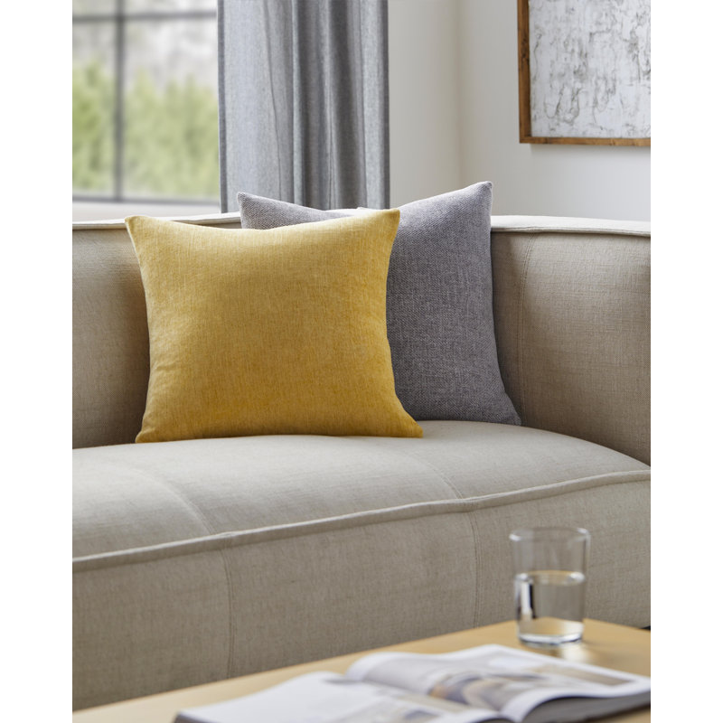 Zunaira Accent Throw Pillow Cover, Yellow, Down, 20"H x 20"W