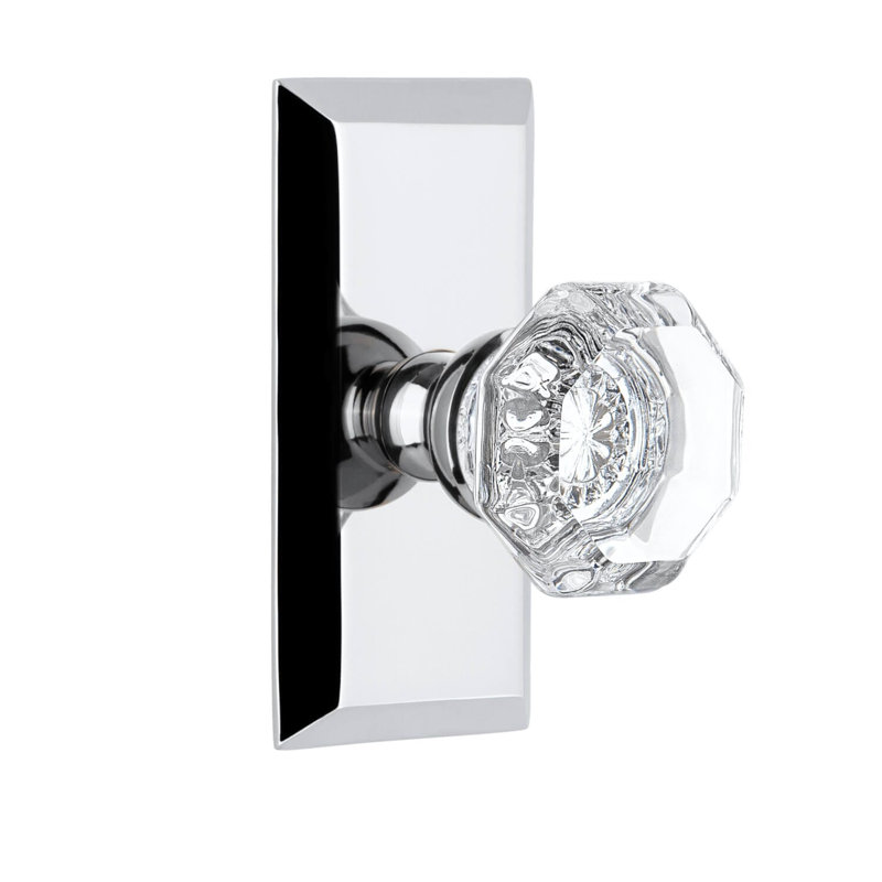 Petite plaque Grandeur Fifth Avenue avec poignée en cristal Chambord, Chrome brillant