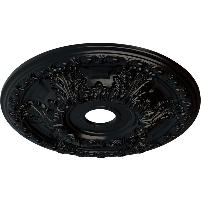 Plafonnier Endurathane, Noir de jais, H 23,38 po x l 23,38 po x P 2,5 po