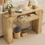 Console de 47 po de long avec tiroir, canapé rectangulaire en bois derrière le canapé-909485589