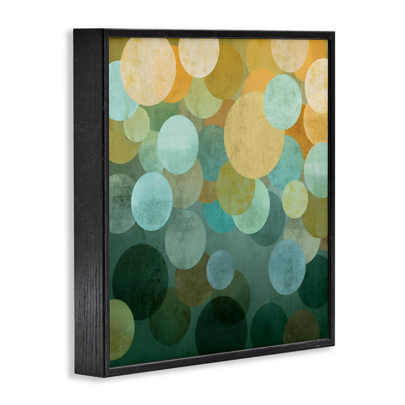 Cercle rond superposé, art de la giclée par Brent Nelson, H 12 po x l 12 po, Giclée encadrée noir minuit