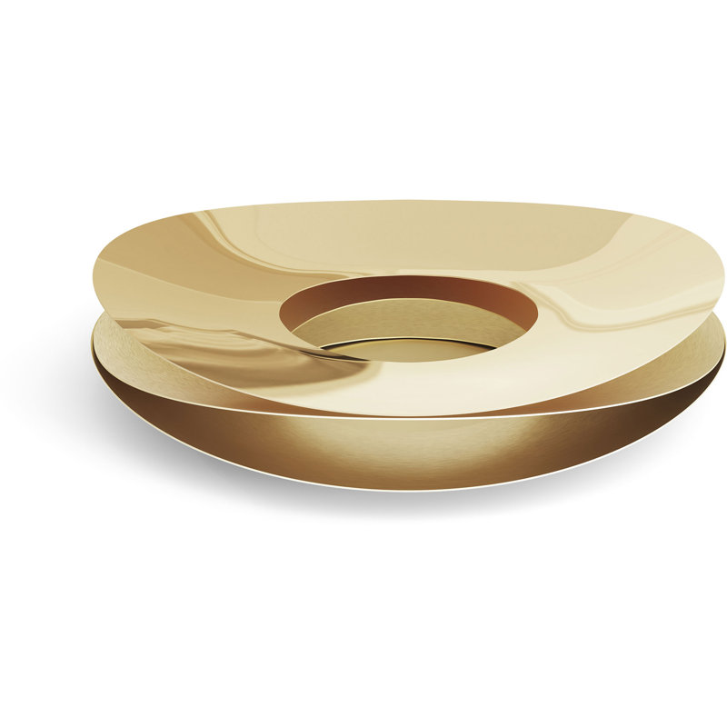 Slice Metal Decorative Bowl, Polished Gold
