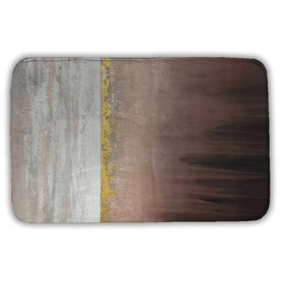 Golden pink Bath Mat with Non-Slip Backing - Quick Dry Memory Foam Bathroom Rug - Absorbent - Modern Plush Spa-Style - Machine Washable