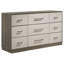 Commode 9 tiroirs chêne gris / amande