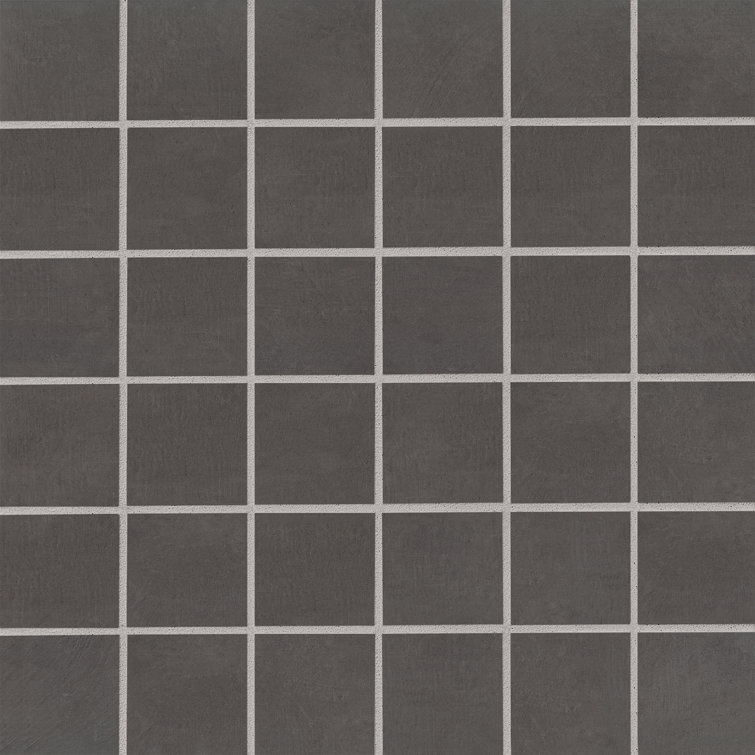 Simply Modern 2" x 2" Porcelain Mosaic Tile in Black