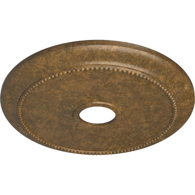 Endurathane Crendon Ceiling Medallion, 24 1/8"OD x 4 3/8"ID x 2 1/4"P (Fits Canopies up to 4 3/8"), Hand-Painted Rubbed Bronze Finish