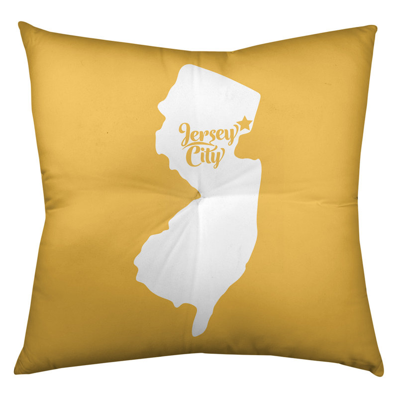 Coussin de plancher touffeté, 26 po x 26 po, Jaune, Jersey City