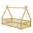 Tent-Shaped Floor Bed With Design, Guardrails And  Slats-736125730