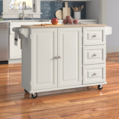 Arlonda Solid Wood Top Kitchen Cart