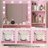 Vanity Desk With Mirror & Light, Large Drawer Three Level Storage Dresser, 3 Lighting Modes Adjustable Brightness, Bedroom Dressing Table-1246700019