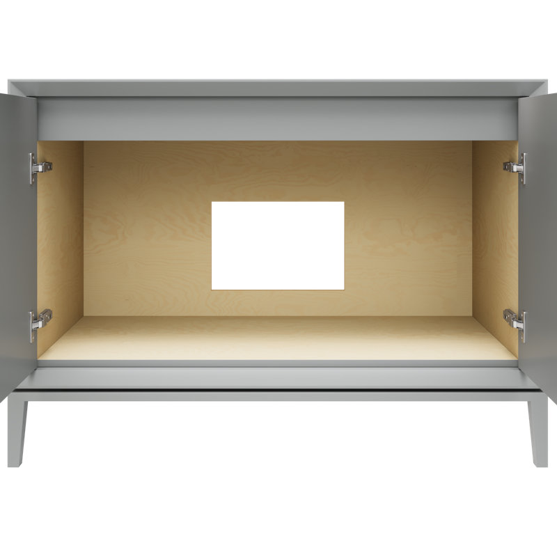 Alexandra Single Bath Vanity, 48", Platinum Gray, Satin Gold