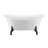 67'' Streamline Clawfoot Soaking Acrylic Bathtub With Drain, Clawfeet, and Bamboo Tray-14879743-14879728