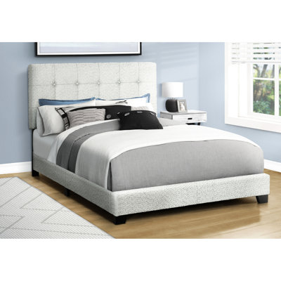 Structure de lit double capitonnée Grey Boucle