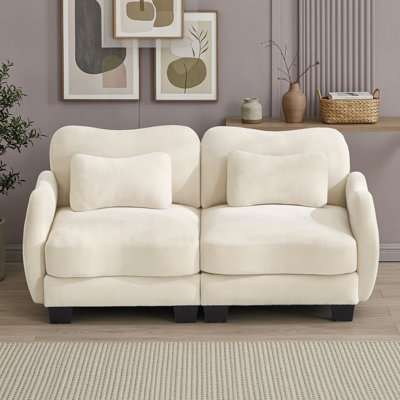Sofa deux places avec coussin et accoudoirs