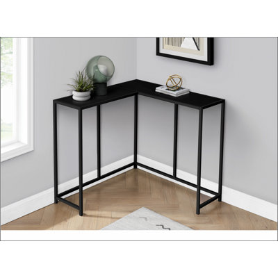 Table d'appoint, console, vestibule, étroit, d'angle, stratifié blanc, métal blanc, contemporain, moderne