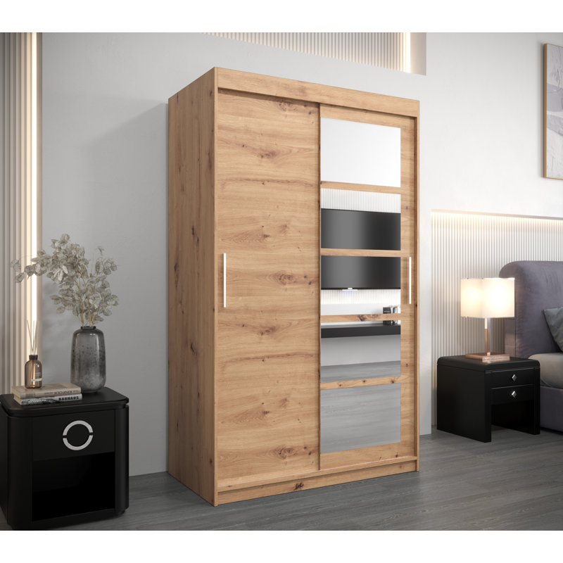Aaheli 2 Door Manufactured Wood Wardrobe, Artisan Oak