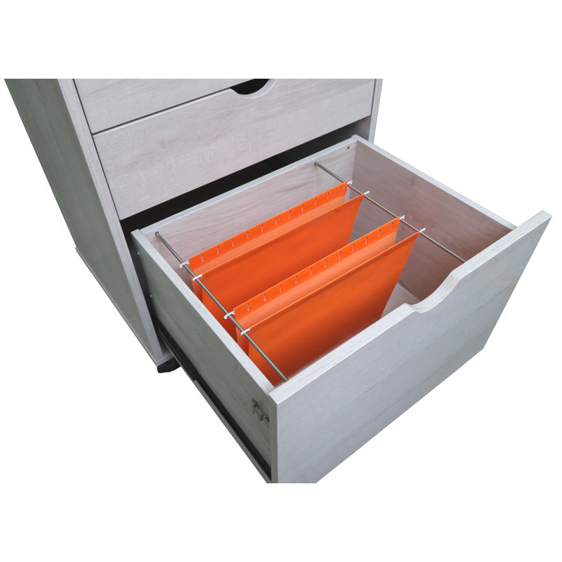 Classeur vertical mobile à 3 tiroirs Izzobella, Chêne blanc