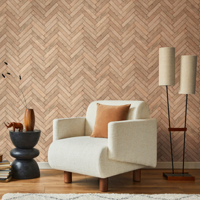 The Bricks and More Stone optic 10.05m x 53cm Matte Wallpaper Roll