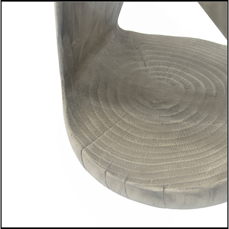 Table d'appoint MGO Hollow, texture semblable au bois, couleur GRISE, Gris