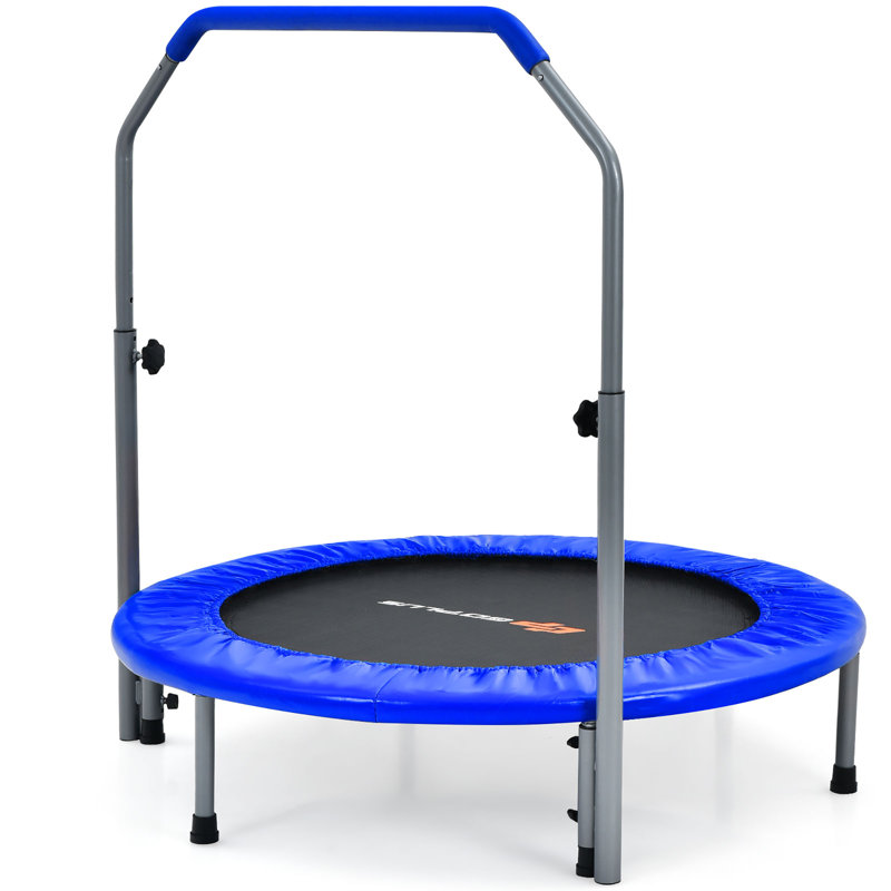 Trampoline de forme physique pliable avec guidon 3 pi Costway, Bleu
