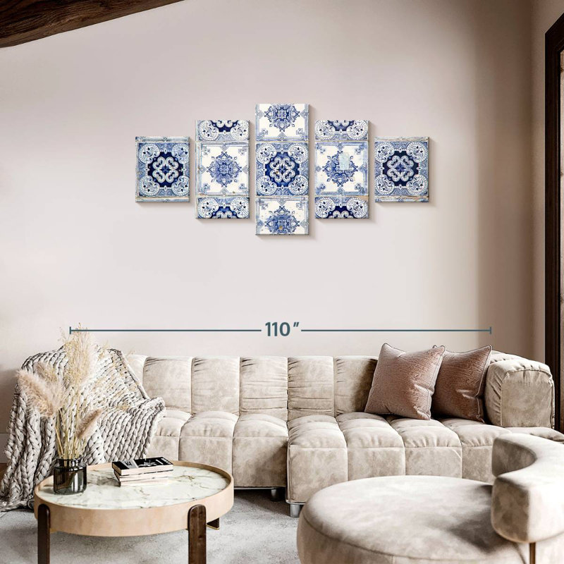 Azulejo Tiles In Lisbon, 34" H x 74" W
