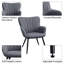 color Upholstered Armchair, Modern  Accent Chair with Wing Side and Metal Legs-312863936-312863937