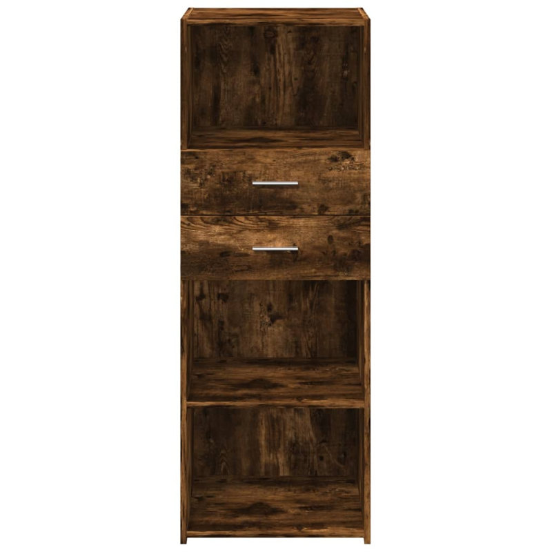 Shanesia 124cm H x 45cm W Standard Bookcase, Smoked Oak