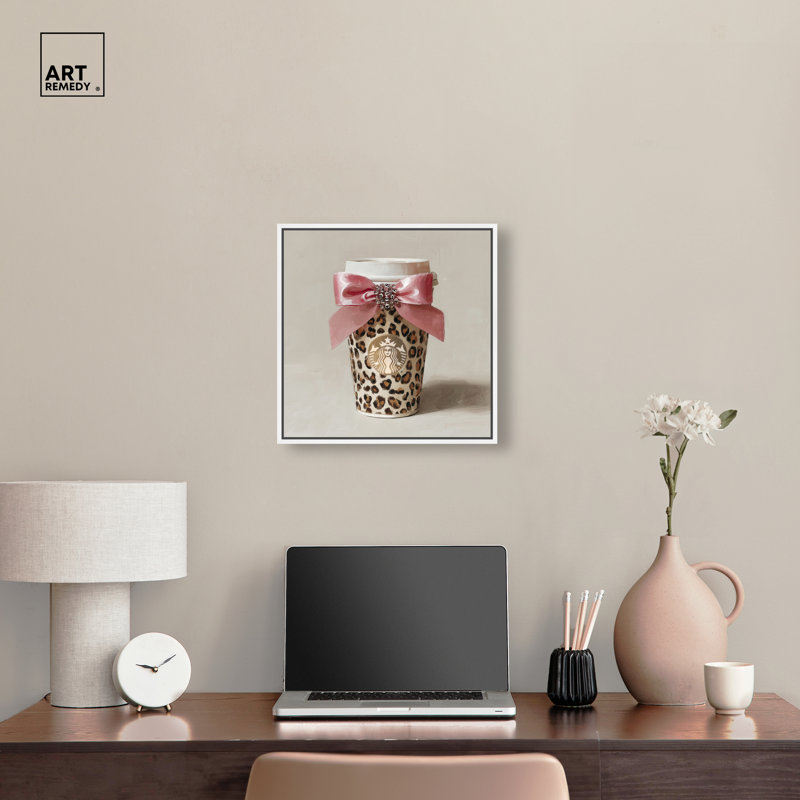 «Luxury Leopard Spots», reproduction sur toile encadrée par Art Remedy, cadre blanc, 16 x 16, 17"H x 17"W, White Frame