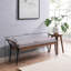Banc rétro léger et luxueux, style rectangulaire classique, accoudoirs réfléchis, pieds en métal durables, mobilier polyvalent gris-934641166