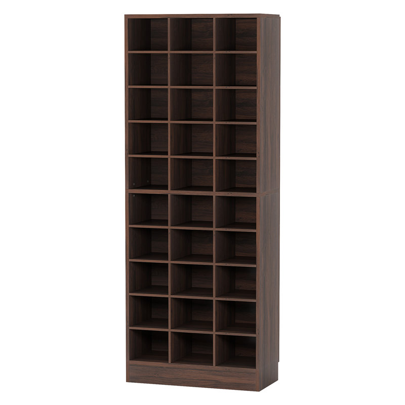 25.6 Inches 10-Tier Espresso  Wooden Shoe Storage Cabinet, Espresso