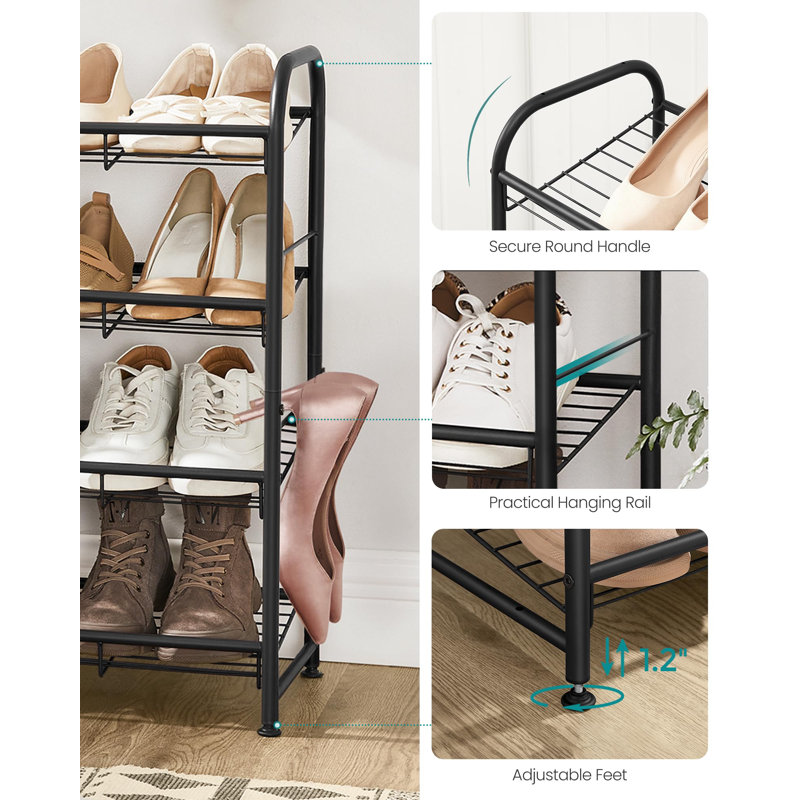 Stackable Shoe Rack(Grey), Black