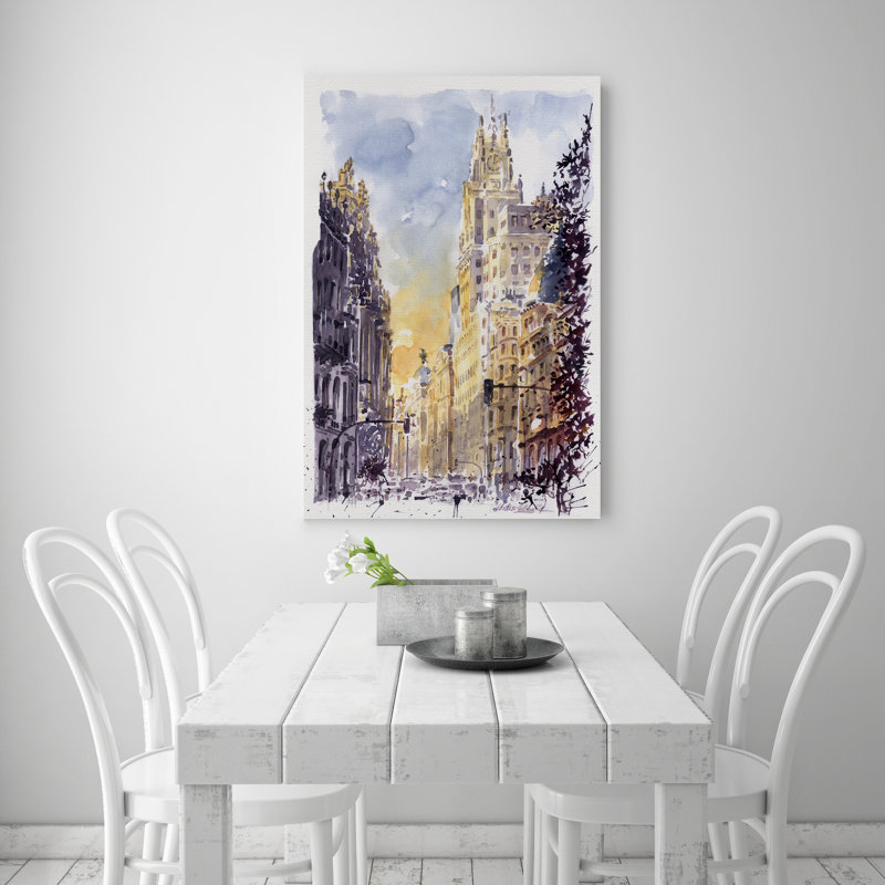 Places Luz De Madrid by César Ortiz Echagüe - Painting on Canvas, 120cm H x 80cm W x 3cm D