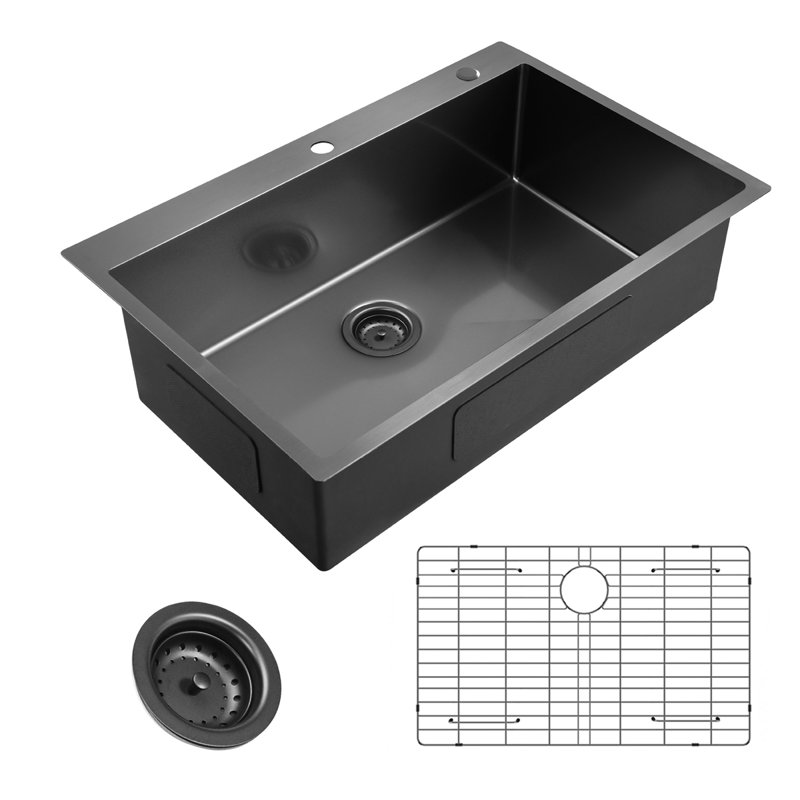 33'' L Drop-In Single Bowl Stainless Steel Kitchen Sink