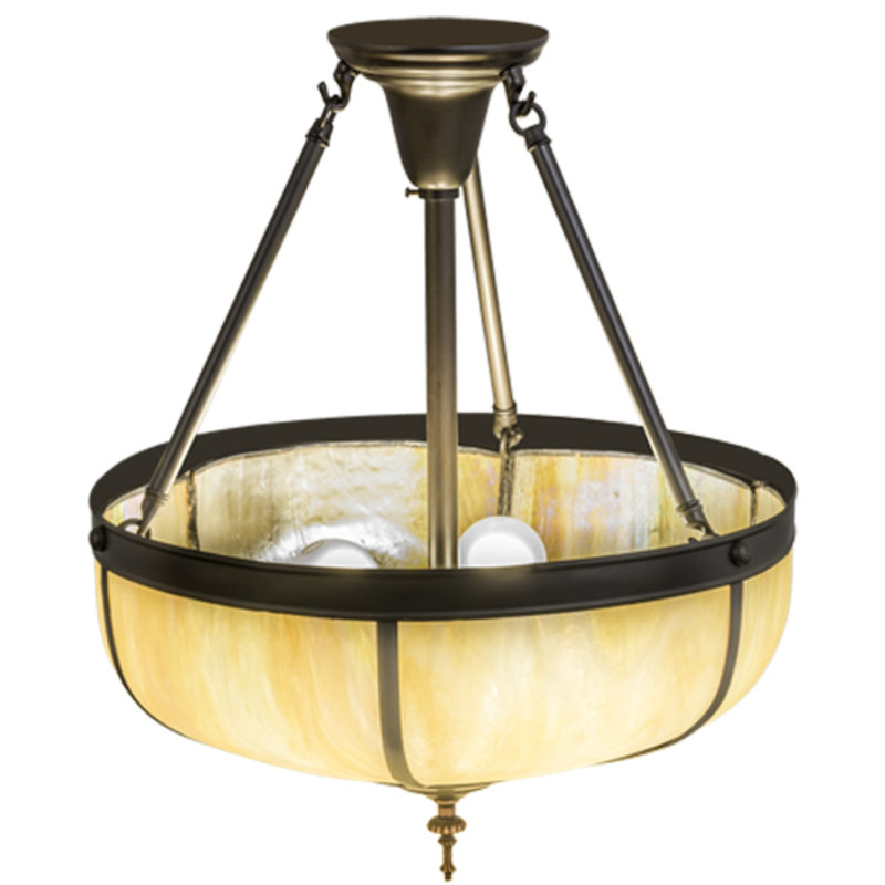 Arts and Crafts 3 - Light Semi Flush Mount
