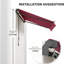 Auvent de patio 10 pi x 8 pi - Protection solaire rouge. Et eau - Tissu, cadre en aluminium, manivelle manuelle pour terrasse, balcon, cour rétractable rouge. Tissu aquatique. Cadre. Manivelle. Fixation sur plusieurs surfaces. Parasol