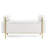 Upholstered Linen Bench With Iron Legs - White, For Bedroom, Hallway, Living Room Long-Lasting Elegant Storage Cylindrical Arms & Wooden Structure White-1996009374
