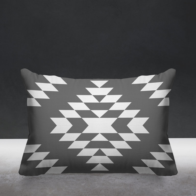 Coussin intérieur / extérieur Chantico Southwestern, 15 po x 15 po, gris, Carré