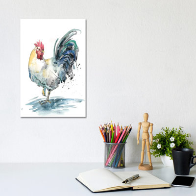 Rooster Splash I by Melissa Wang - Wrapped Canvas Painting
